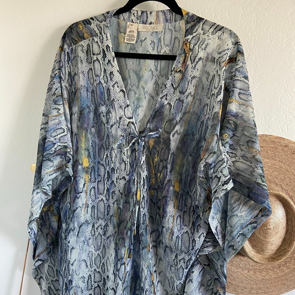 Rachel Roy Snakeskin Print Blue Beach Coverup
